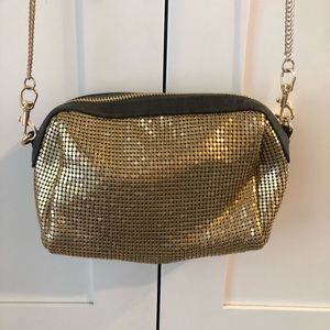 Gold metallic cross body bag